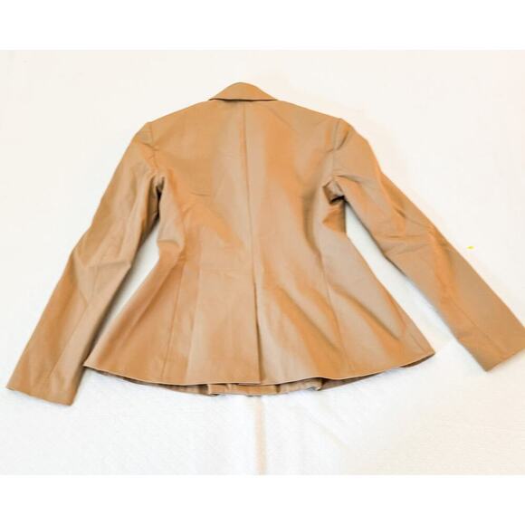 Theory Braneve Appraach Pleated Peplum Blazer Sand SZ00 - Picture 2 of 5